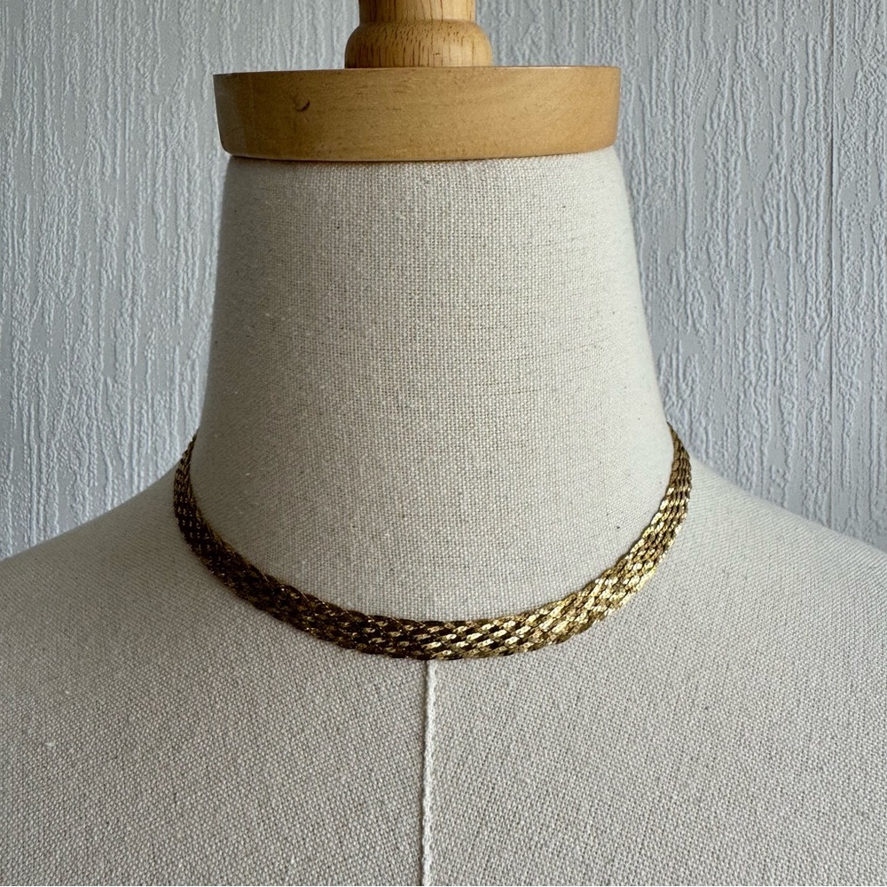 Vintage Napier Goldtone Braided Necklace